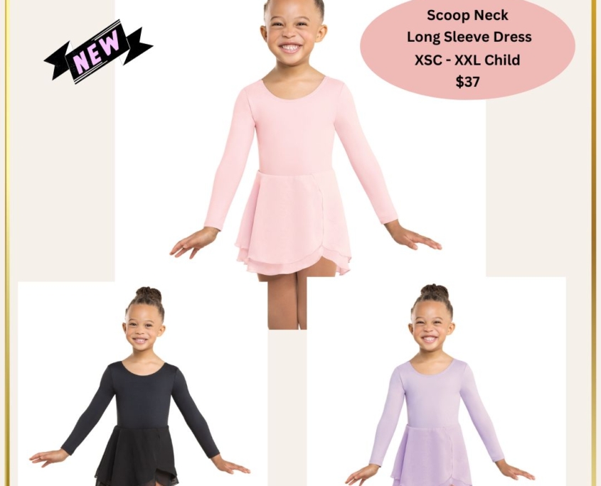 18 scoop neck long sleeve dress