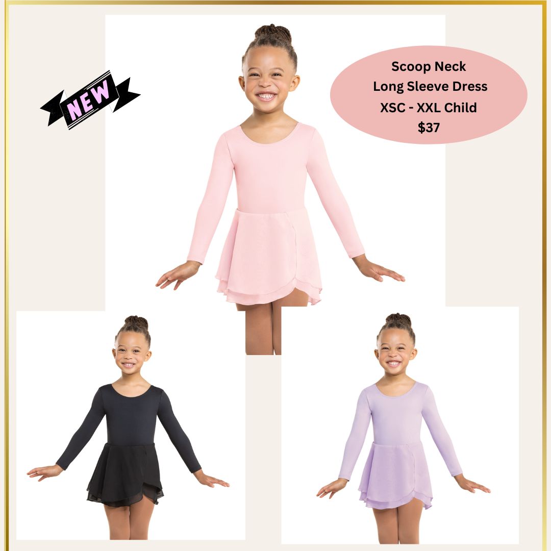 18 scoop neck long sleeve dress